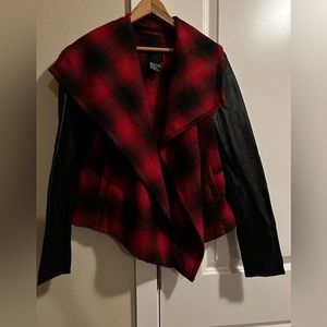 Me Jane plaid half leather jacket Size L